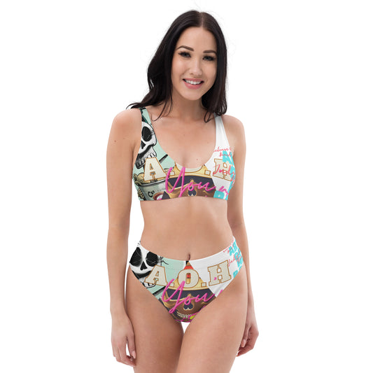 A.O.H Release the Beast in 23 (summer collection) Recycelter Allover High Waist Bikini